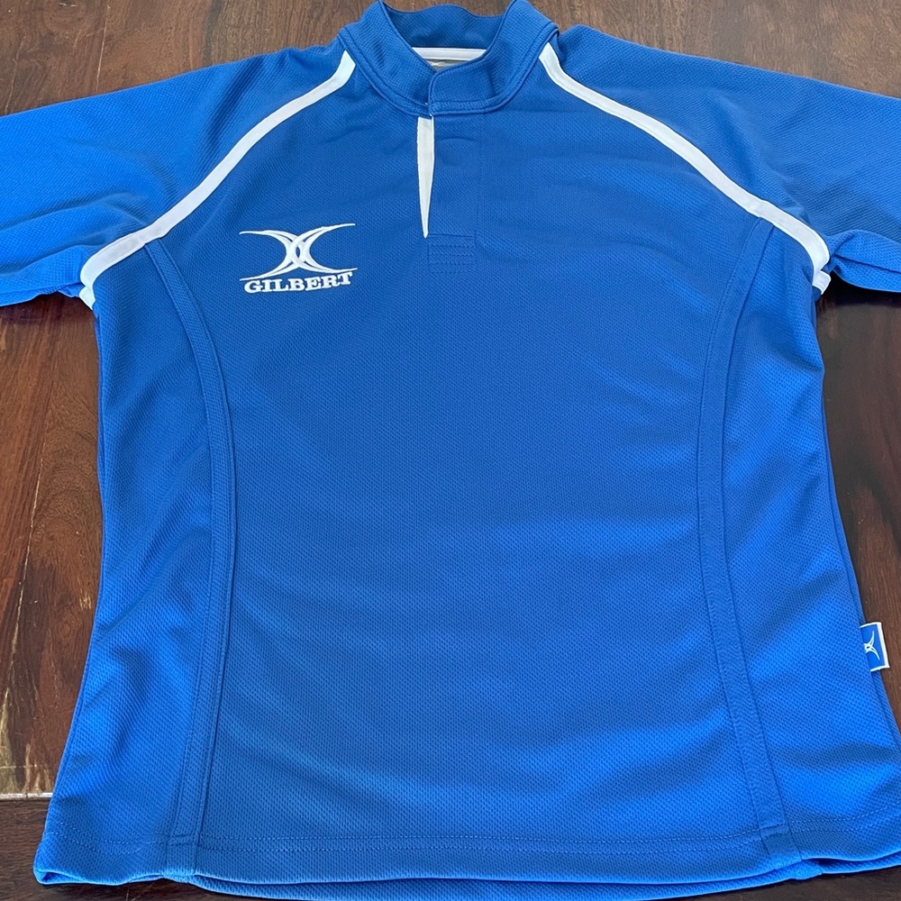 Gilbert Men’s Small  Royal Blue Rugby Jersey with White Trim